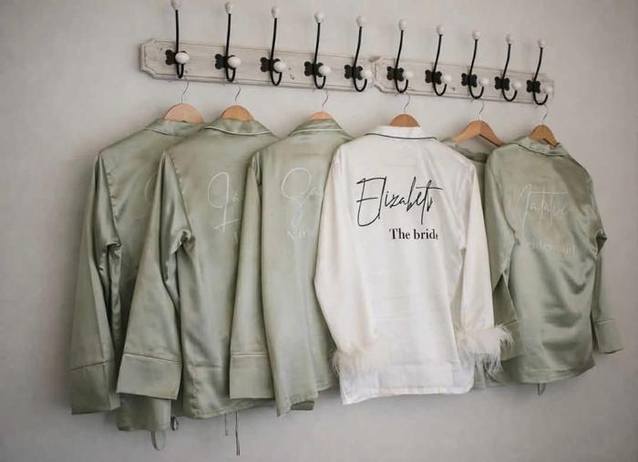 Bridesmaid gowns and bridal party clothing details